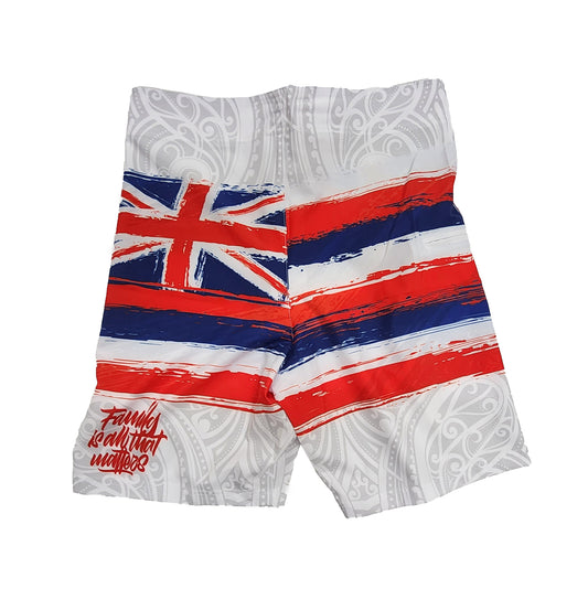 Hawaii Flag White Adult Shorts