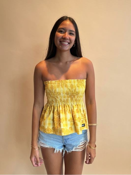 Yellow Palaka Quilt Top